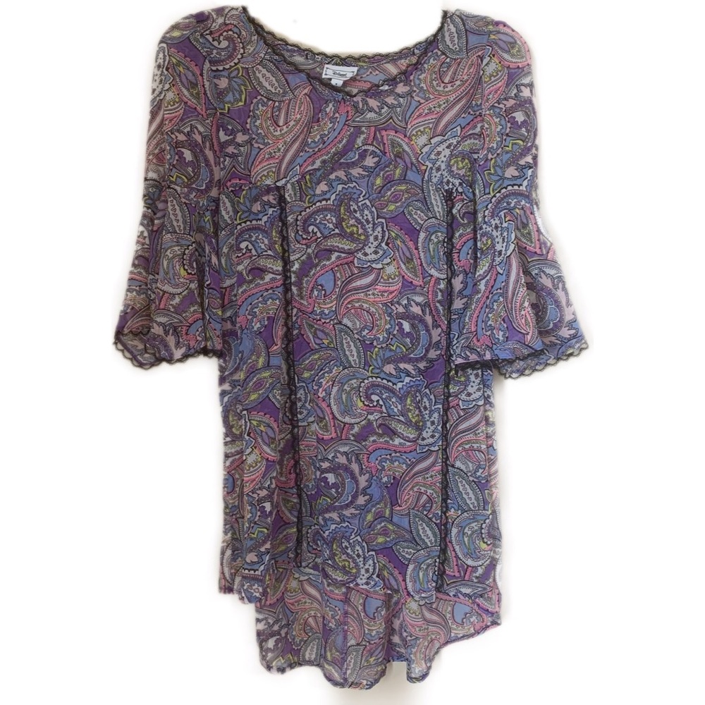 D-Signed By Disney Sheer Paisley Top Size S(7/8)
